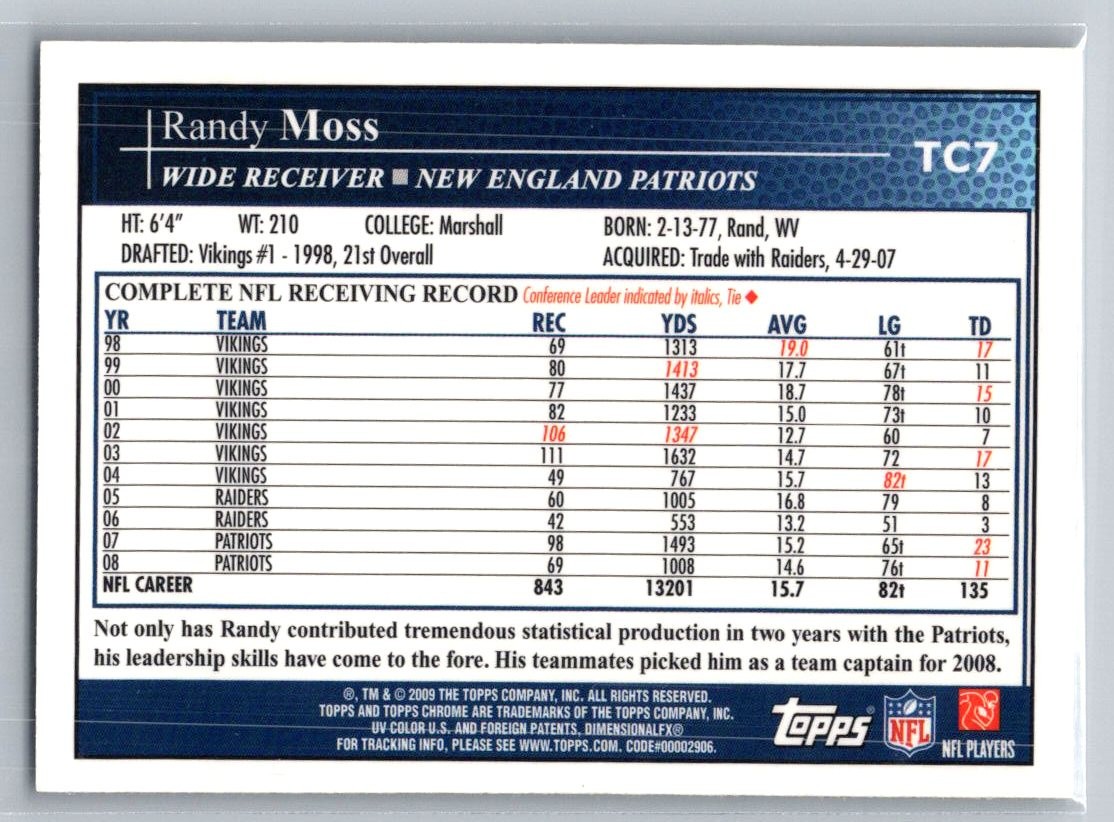 2009 Topps Chrome #TC7 Randy Moss
