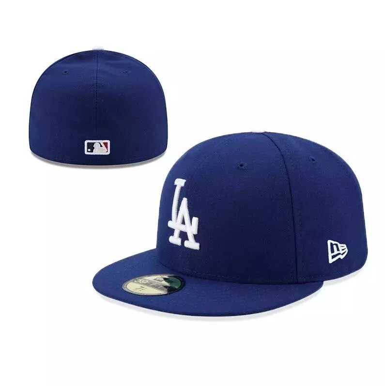 Los Angeles Dodgers Hat Fitted LA 59FIFTY Solid Color Series Basic Stitched Cap