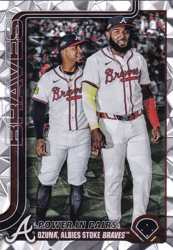 OZZIE ALBIES MARCELL OZUNA TOPPS UPDATE SILVER DIAMANTE FOIL BRAVES #US-229 2025
