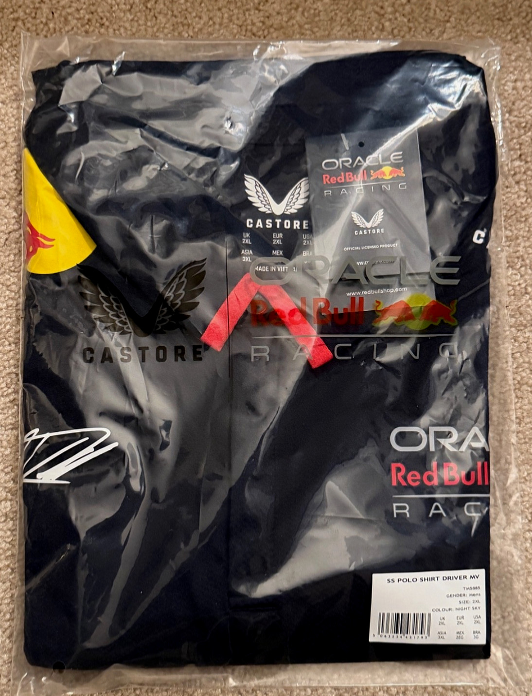 2024 Mens Max Verstappen Navy Red Bull Racing Team Polo (2XL)