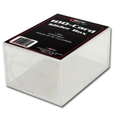 BCW Clear Slider Boxes Hold 100 Standard Cards – Baseball Basketball Storage