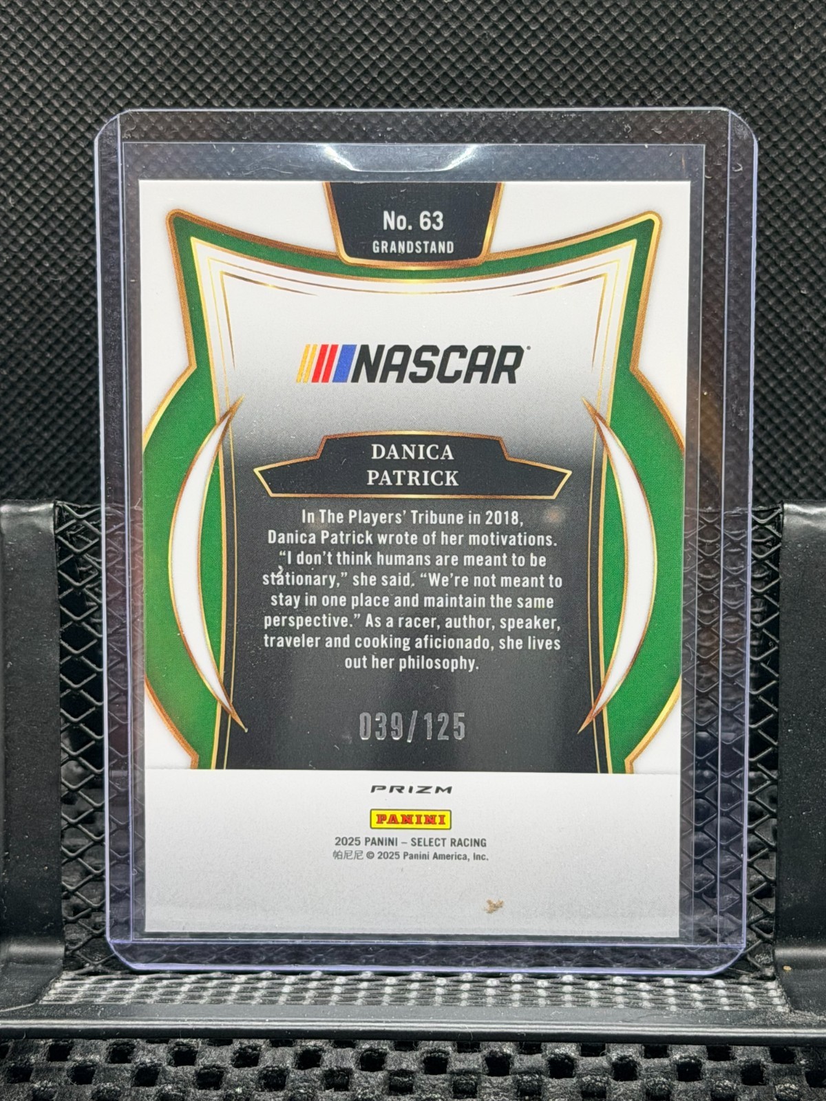 Danica Patrick 2025 Select Racing – Red Prizm #39/125 # 63 Grandstand