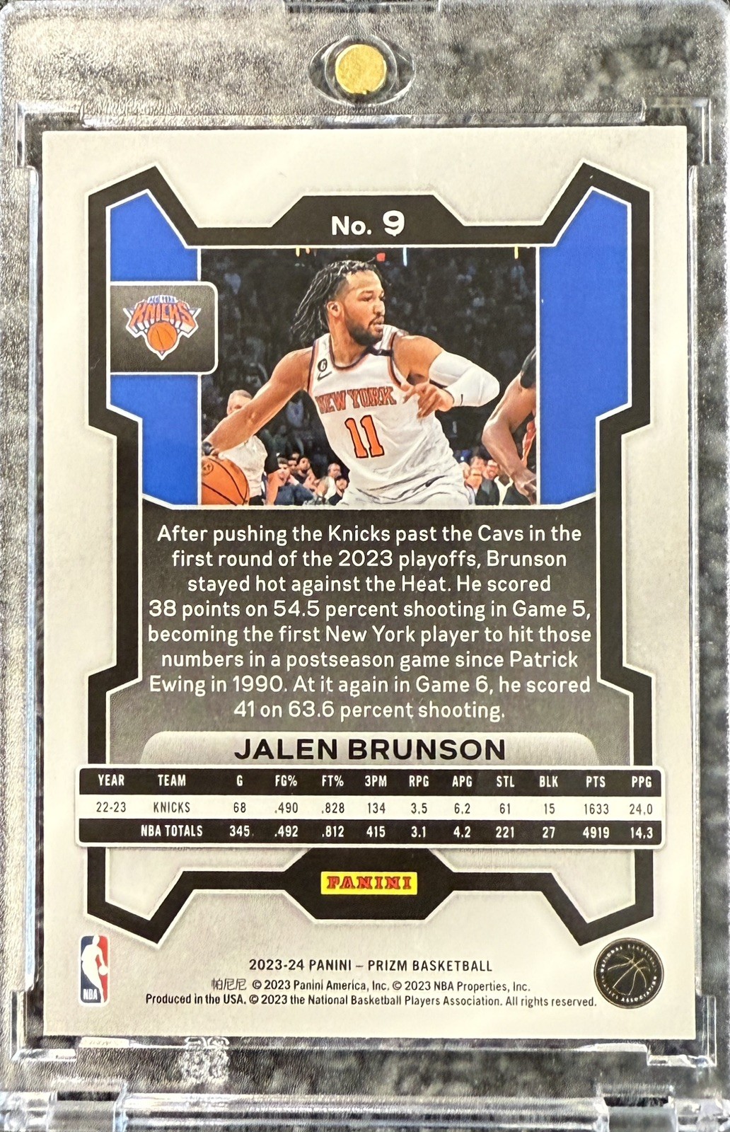 Jalen Brunson RARE SILVER PRIZM REFRACTOR INVESTMENT CARD TOPPS KNICKS MINT SSP