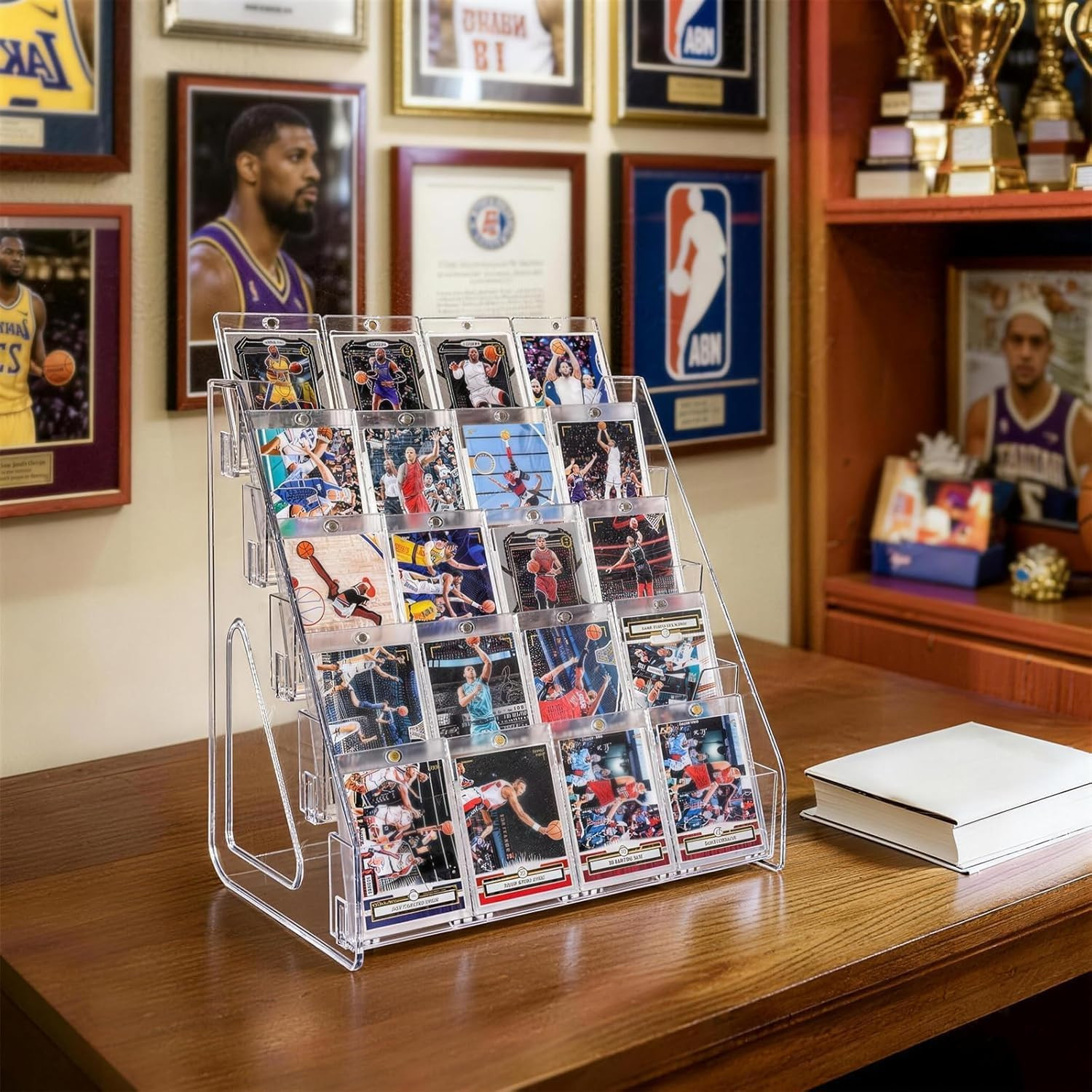 Trading Card Display Stand, Vertical Holder for Card Display Stand Tabletop f…