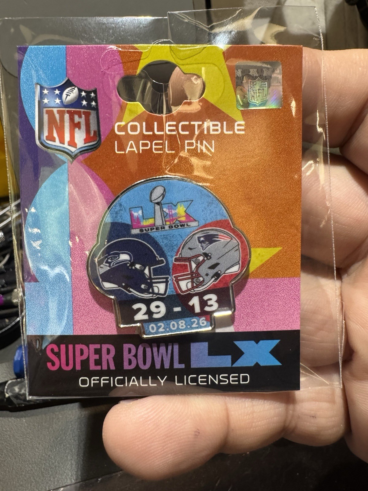 Seattle Seahawks VS Patriots Super Bowl LX Dueling Score Pin NFL AMINCO