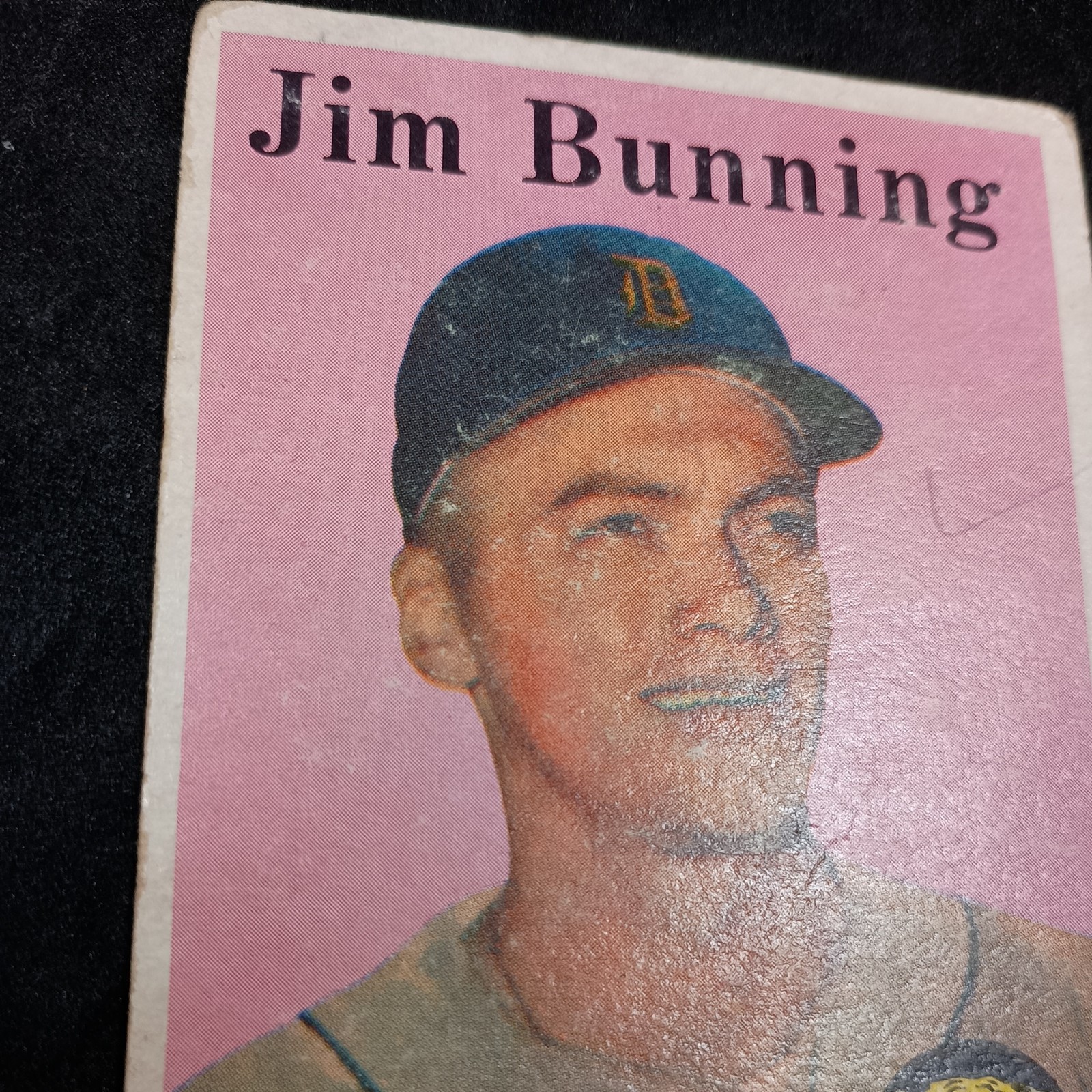 1958 Topps #115 Jim Bunning Has Surface Damage and Marks