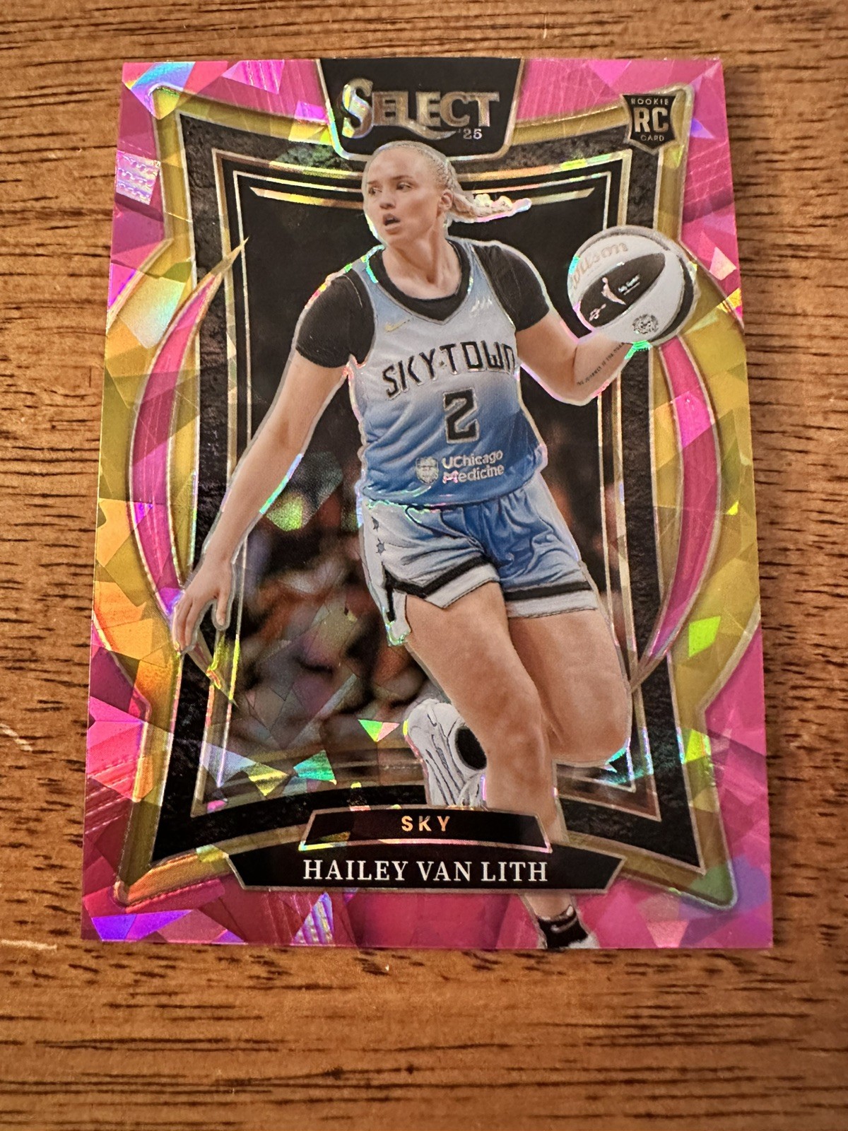 2025 Panini Select WNBA Hailey Van Lith RC Pink Ice Mega Prizm Rookie Sky #30
