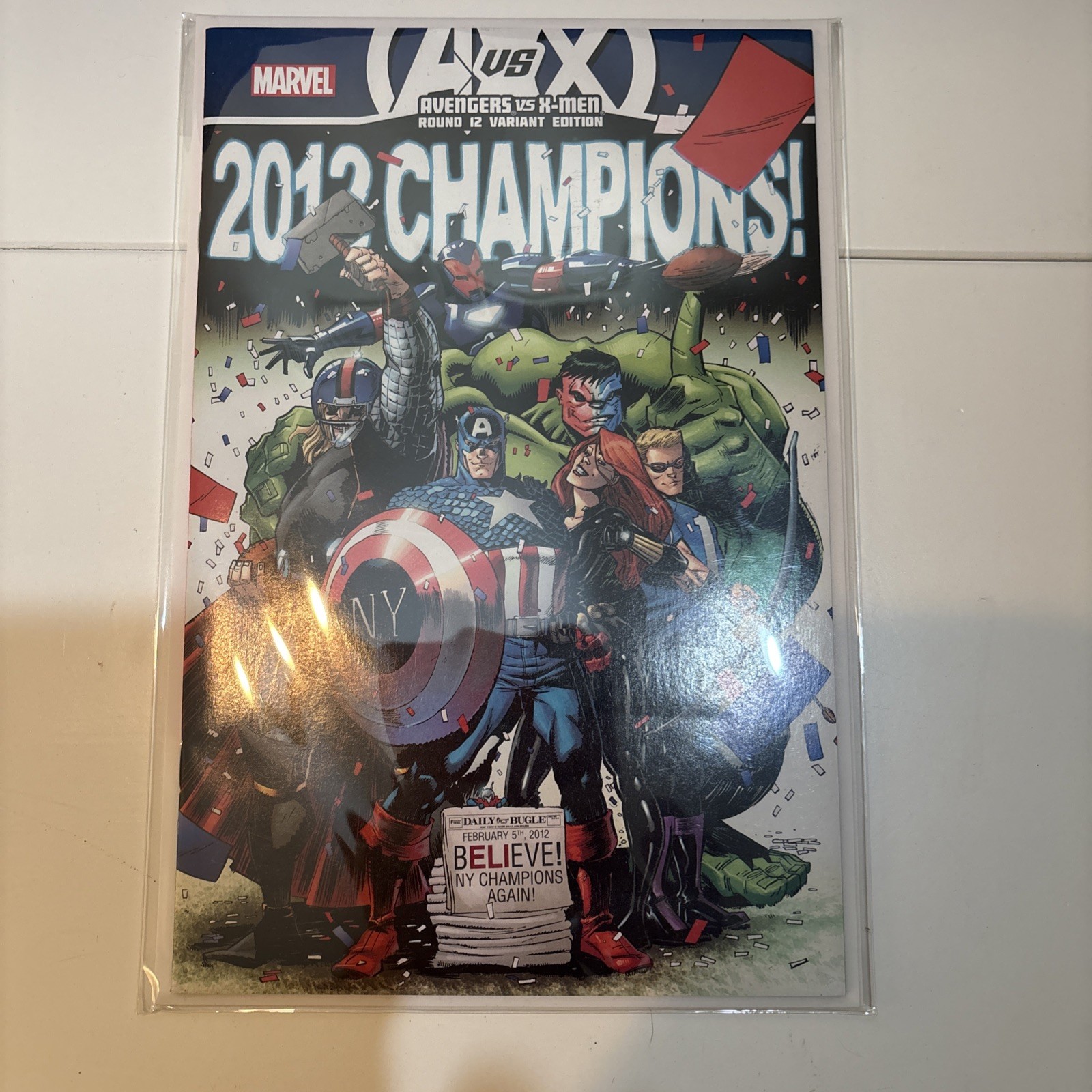 VTG STaRTER NY GiANTS HAT CLEAN 2012 CHaMPIONS X MEN MvsAVenGERS CoMIC NM WoW!!