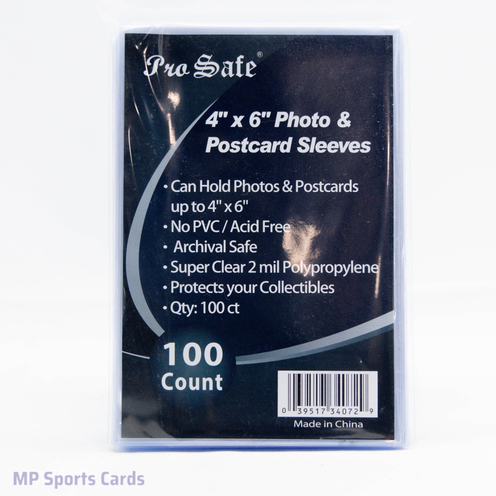(1) Pro Safe 4″x6″ Soft Sleeves 100ct Ultra Clear No PVC Free Shipping!