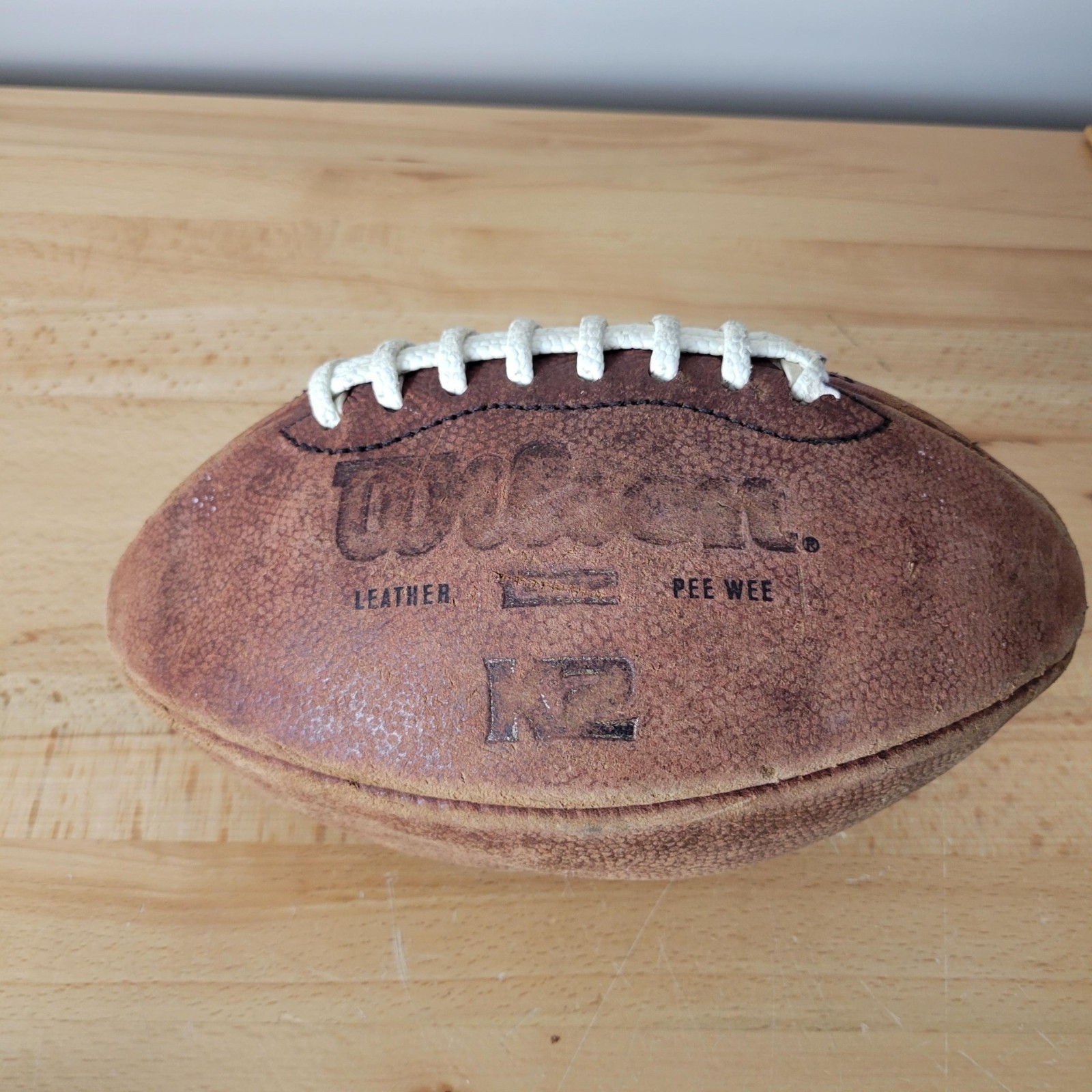 Vintage 1970s Wilson Leather Pee Wee Football K2 Display Ball WTF 1382 Sports