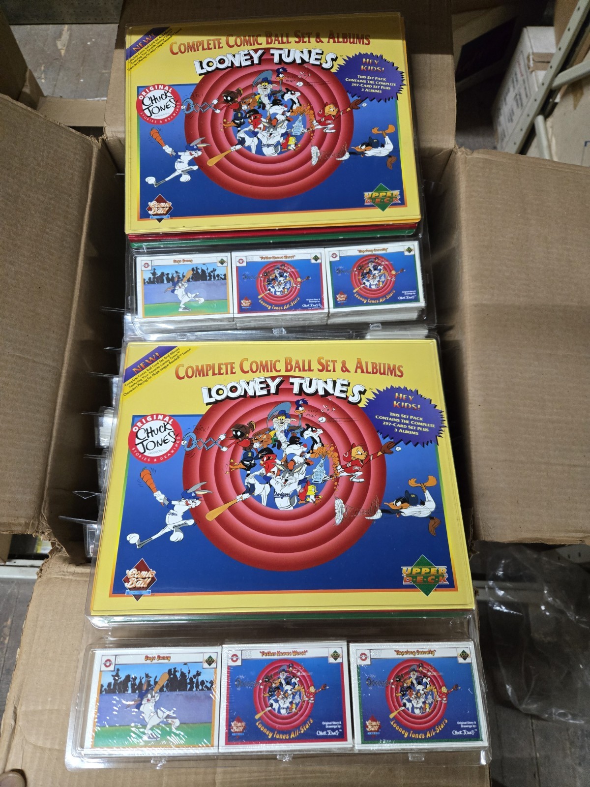 2 Set Lot: 1991 Upper Deck Looney Tunes Comic Ball Complete Sets & Albums
