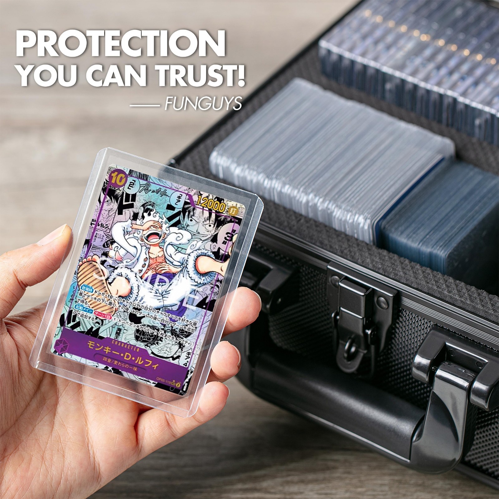 Large Capacity Trading Card Storage Box – Holds 400+ Cards, One Touch Holder