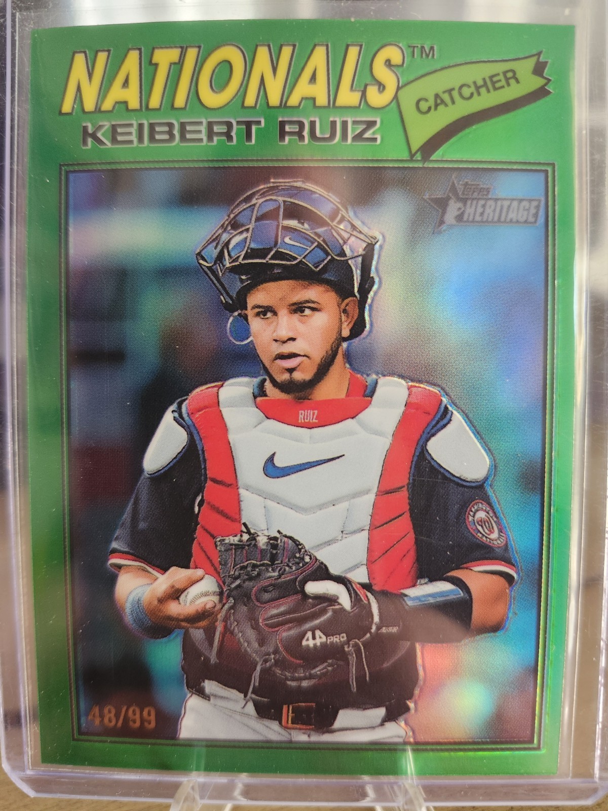 2026 Topps Heritage – Keibert Ruiz #201 Chrome Green Refractor /99 Nationals