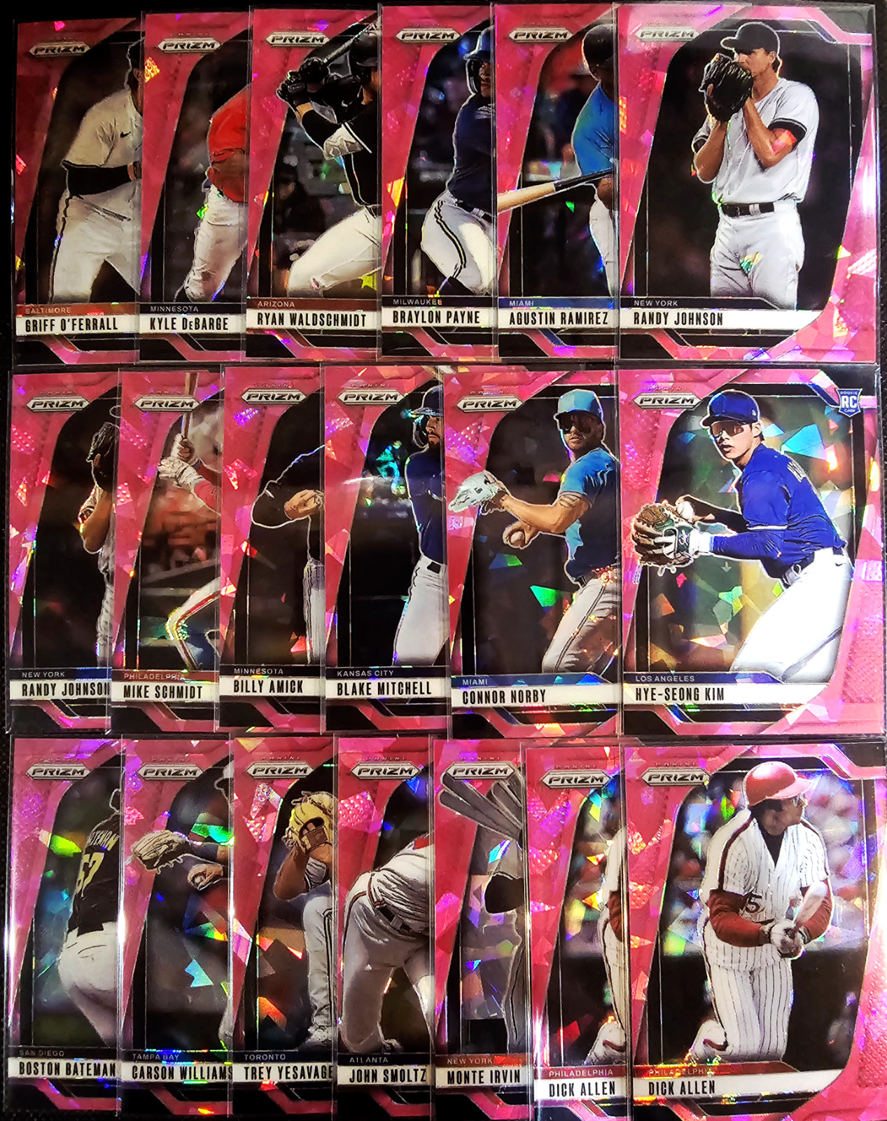 2025 Panini Prizm Baseball Pink Cracked Ice You pick! #1-300