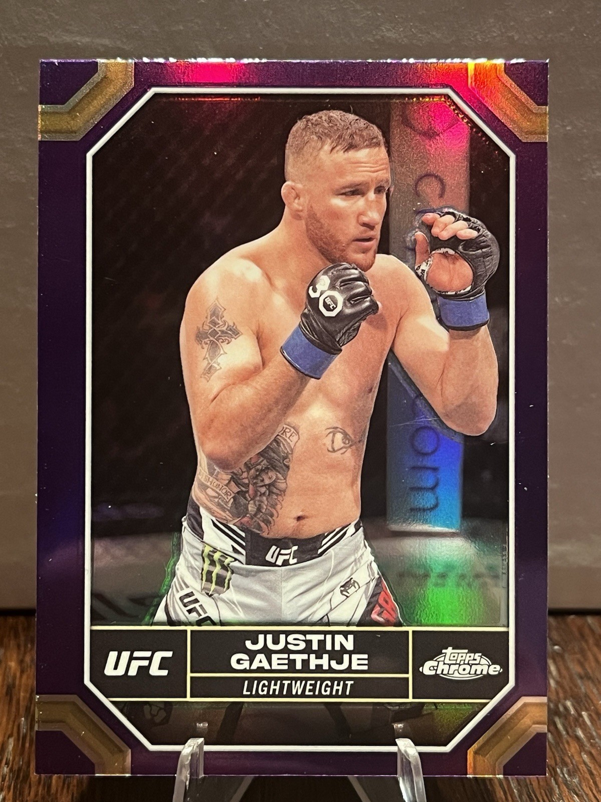 2024 Topps Chrome UFC Justin Gaethje Purple Refractor #104