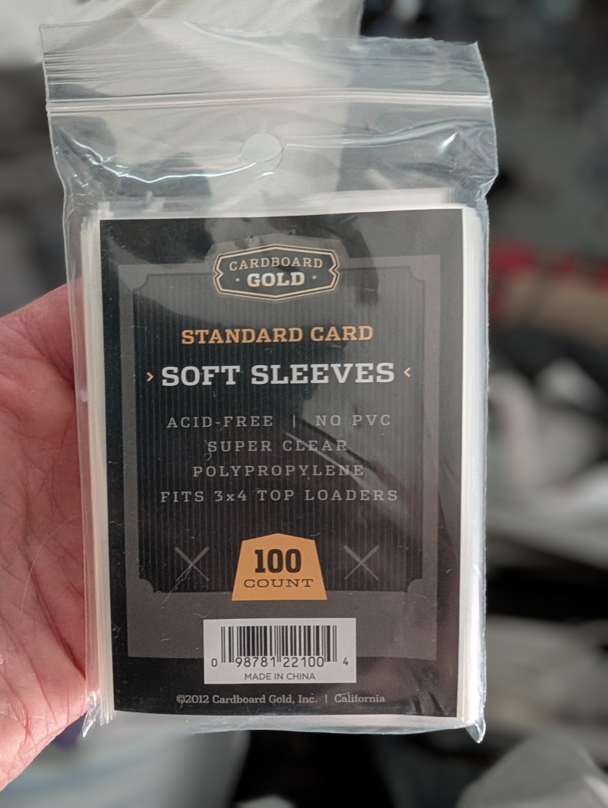 Cardboard Gold Penny Card Soft Sleeves 5 Pack of 100, Standard Sized