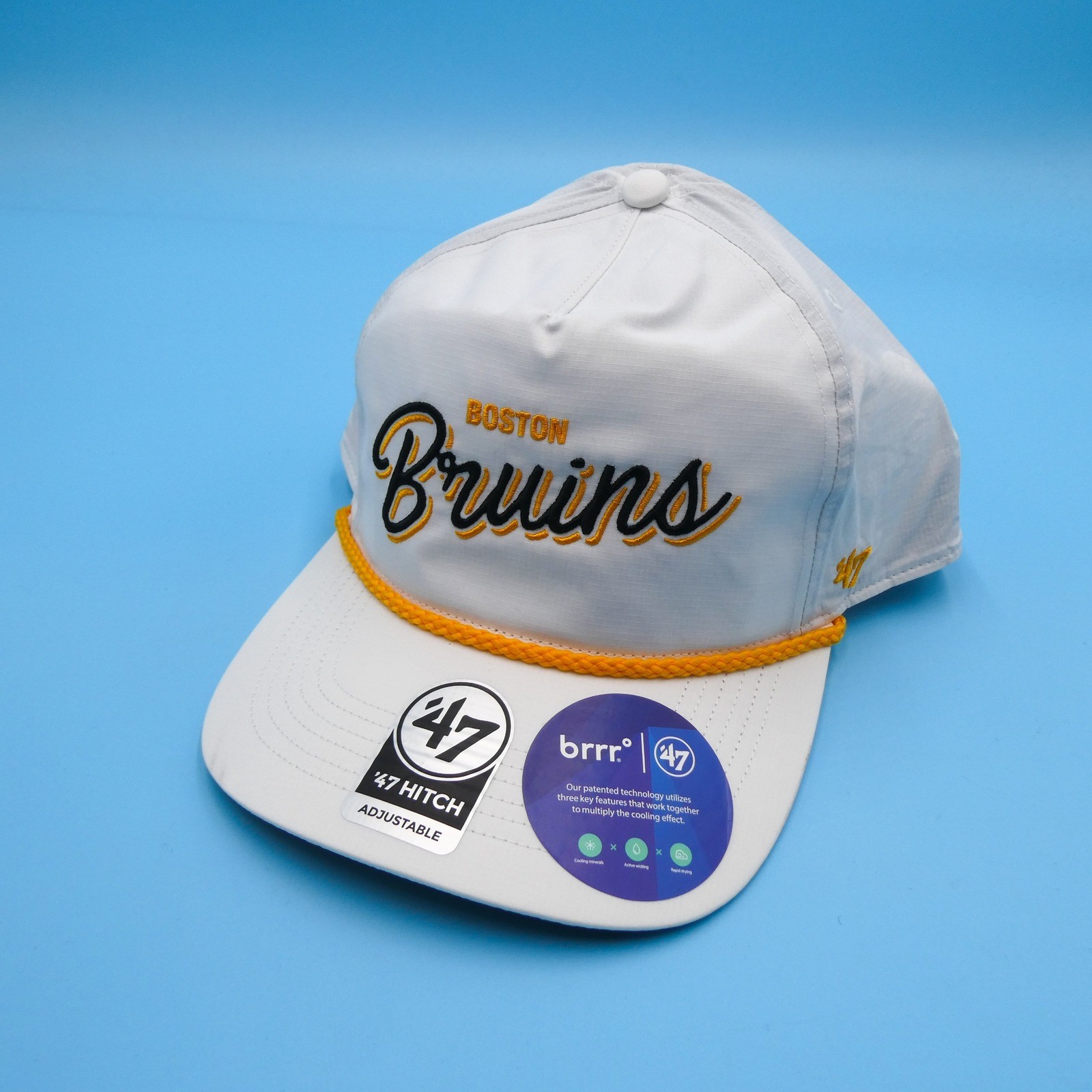 ’47 Brand Hat Mens One Size Hitch Boston Bruins White Rope Nylon Snapback Cap