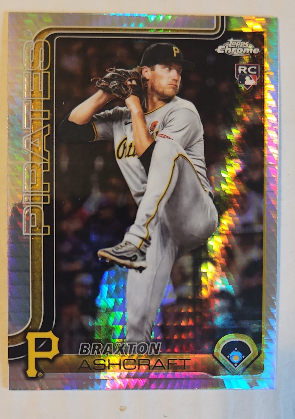 2025 Topps Chrome Update Series – Braxton Ashcraft #USC142 Prism Refractor (RC)