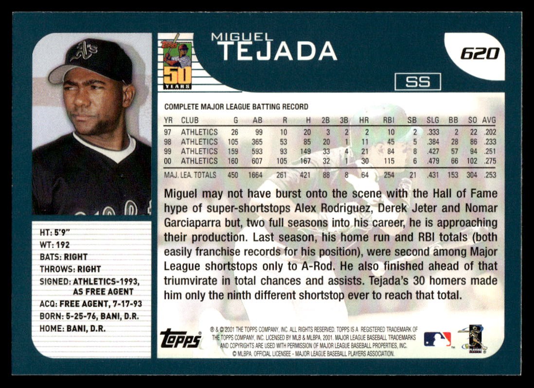 2001 Topps #620 Miguel Tejada