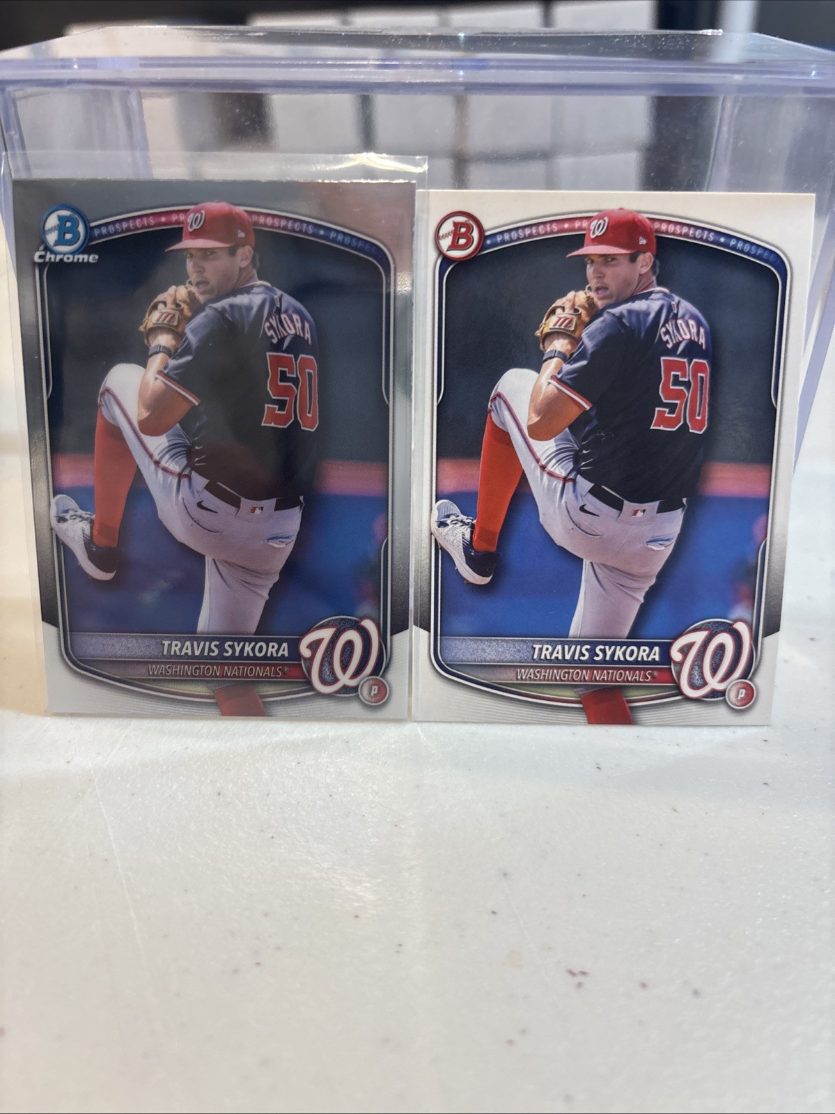 2025 Bowman Draft Rookie Prospect Lot Chrome & Base TRAVIS SYKORA Nationals