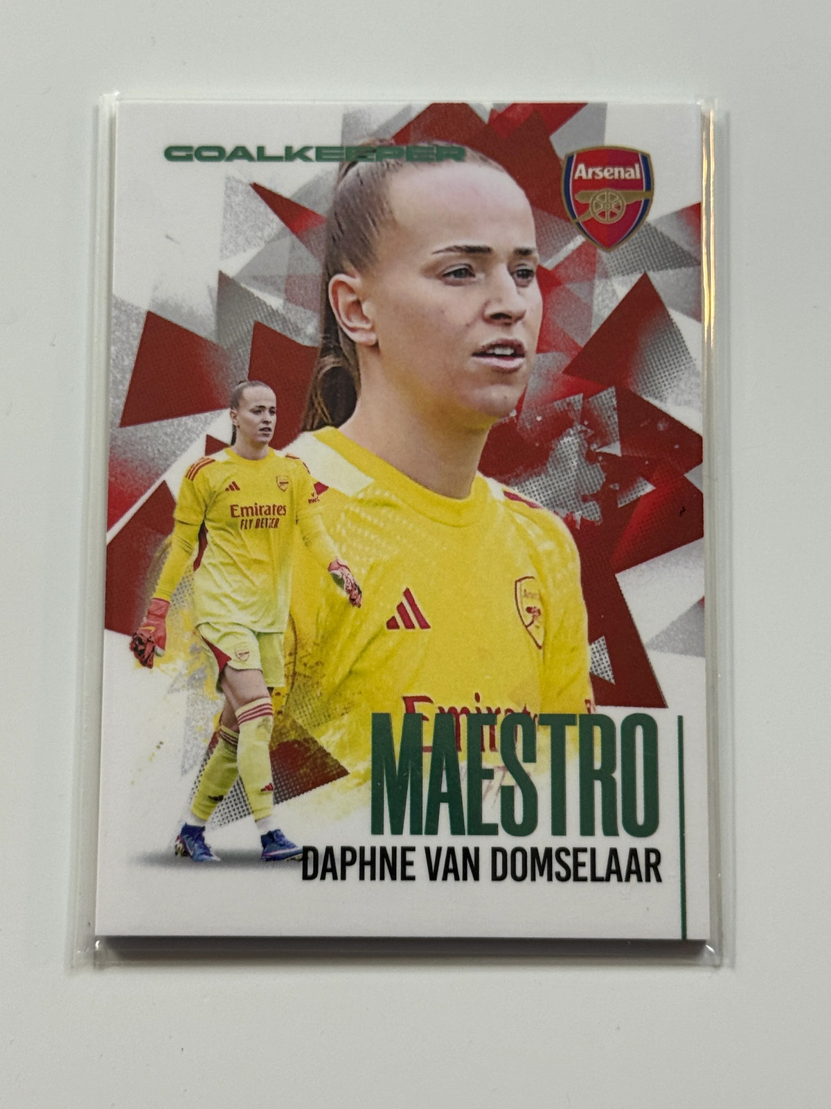 2025-26 Futera Club FX Arsenal Maestro Green #23 Daphne Van Domselaar 01/04