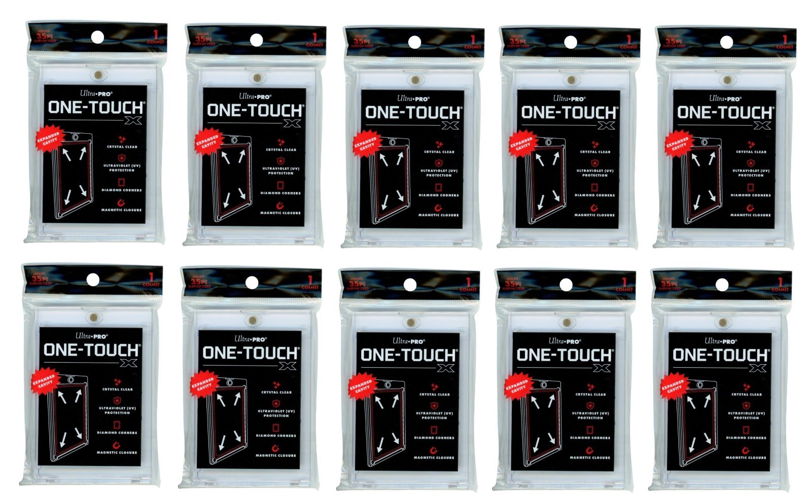 (10-Pack) Ultra Pro One Touch X 35pt UV Magnetic Card Holder For Sleeved Cards