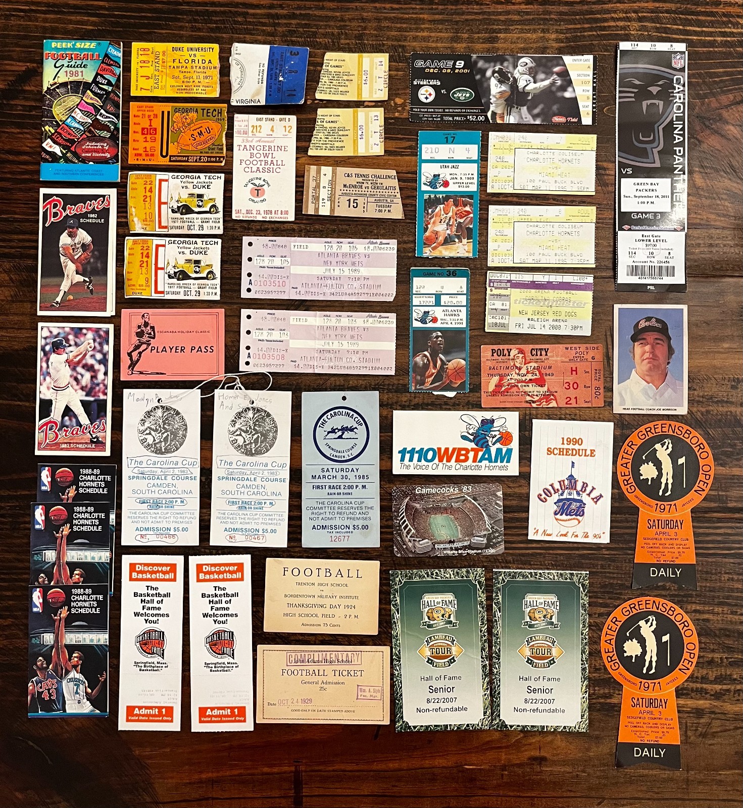 1920’s – 1990’s Sports Tickets – Stubs – Pocket Schedules MLB NFL NBA PGA CFB