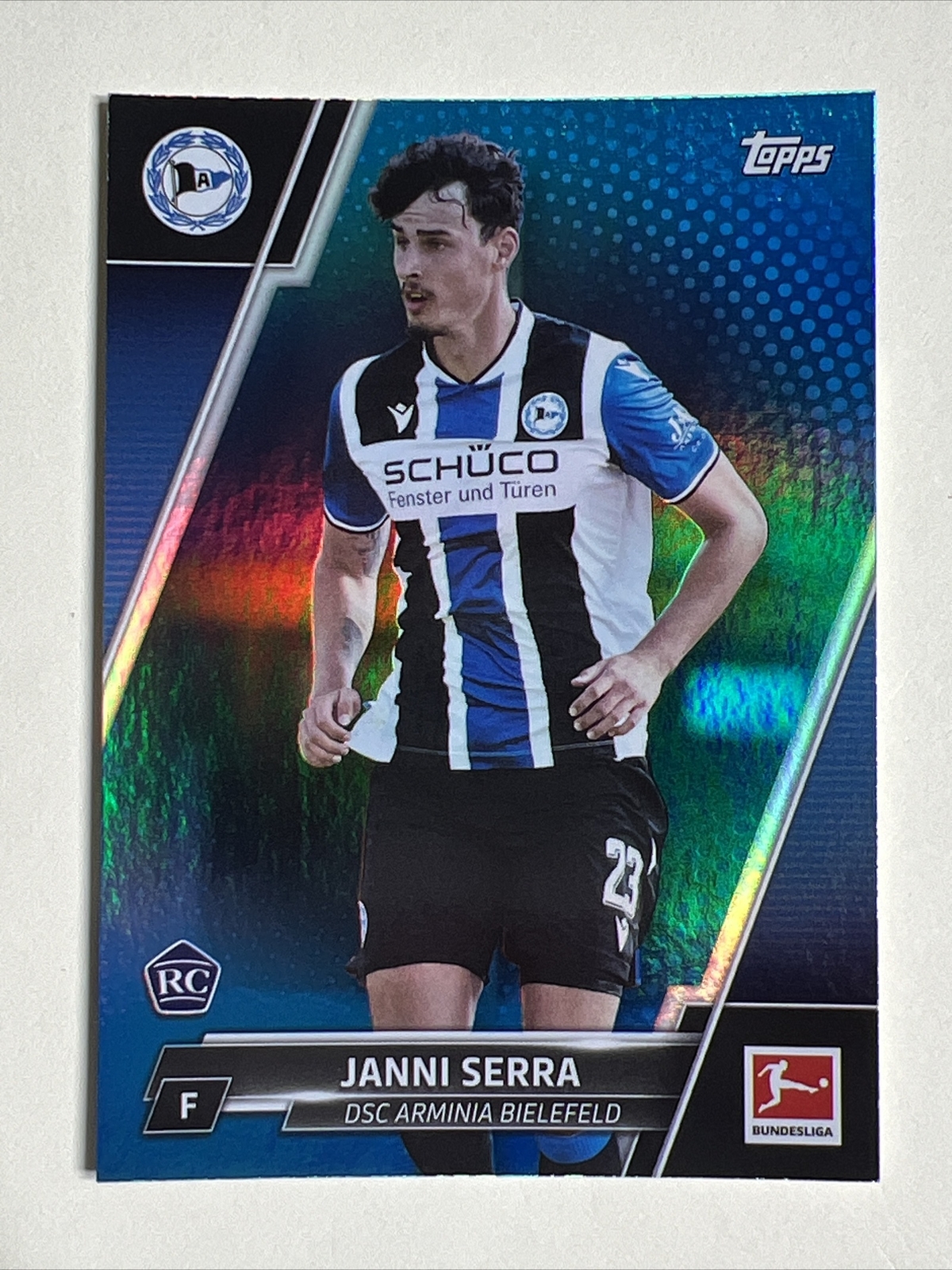 2021-22 Topps Bundesliga 81/99 Blue Foil 37 Janni Serra DSC Arminia Bielefeld RC