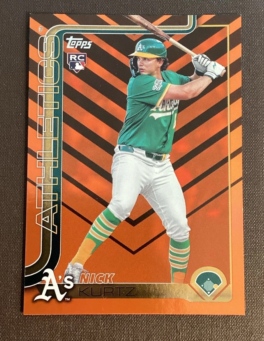 Nick Kurtz 2025 Topps Update Series – #US201 Holiday Orange & Black Foil (RC)