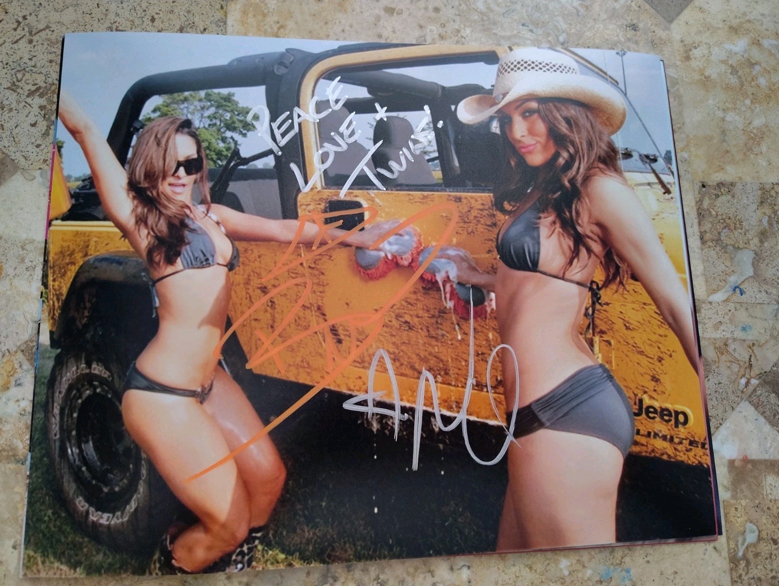 Bella Twins Signed Old Photo Wwe Wwf Fcw Nxt Brie Nicole Nikki Bella