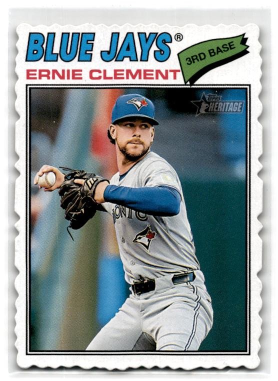 2026 Topps Heritage #21 Ernie Clement Deckle Edge Toronto Blue Jays