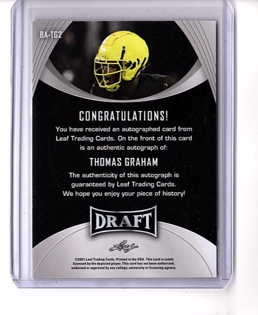 Thomas Graham RC 2021 Leaf Draft Auto #BA-TG2