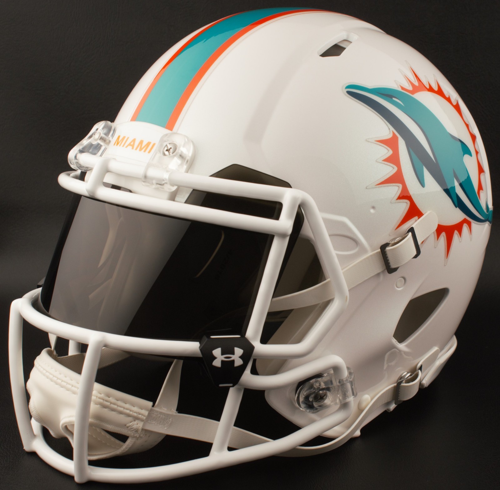MIAMI DOLPHINS NFL Authentic GAMEDAY Football Helmet w/ BLACK-TINT Eye Shield