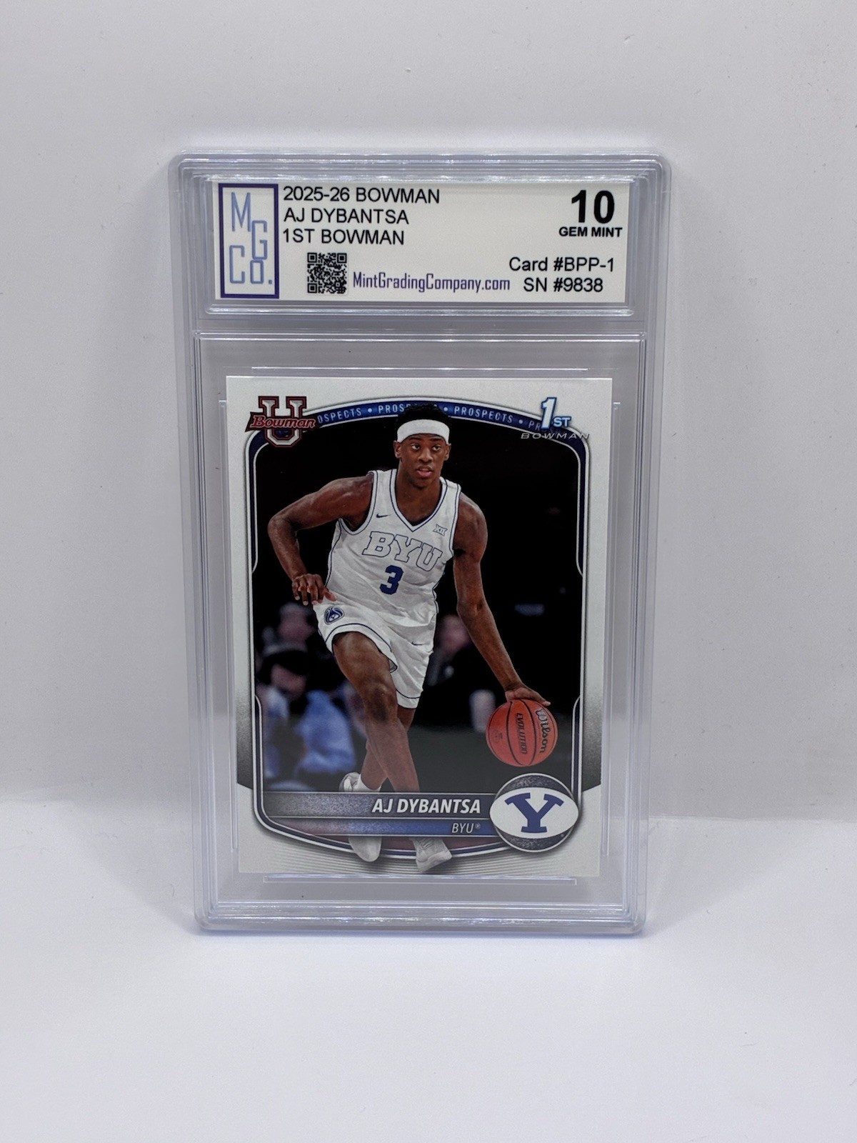 2025-26 Bowman AJ Dybantsa 1st Bowman Rookie #BPP-1 Graded MGCo Gem Mint 10