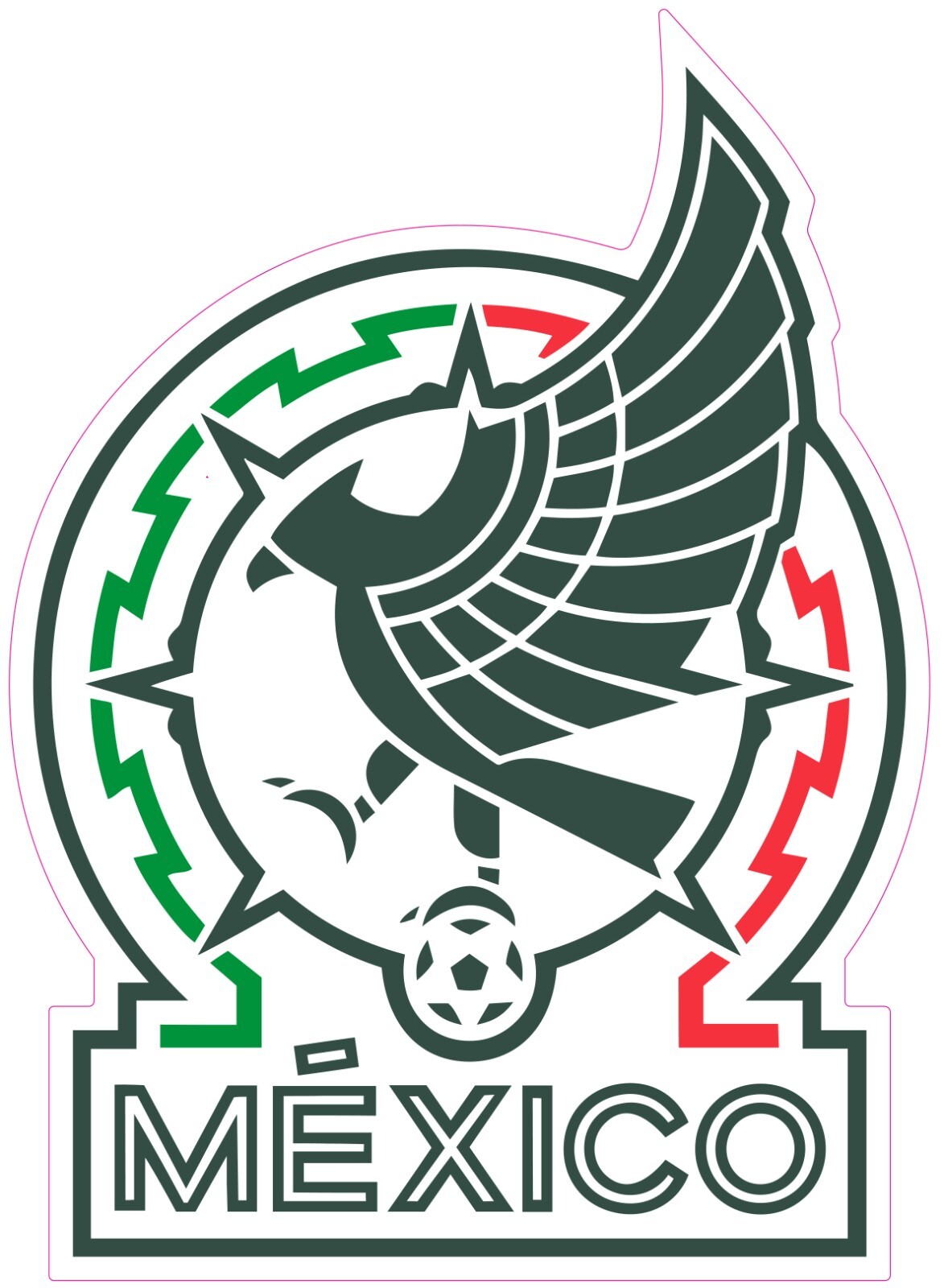 Mexico National Soccer Team Logo Heat Transfer Vinyl Iron On