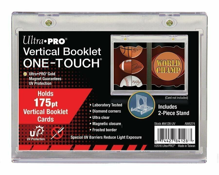 Lot of 2 Ultra PRO Vertical Booklet ONE-TOUCH Magnetic Card Holder w/ Stand