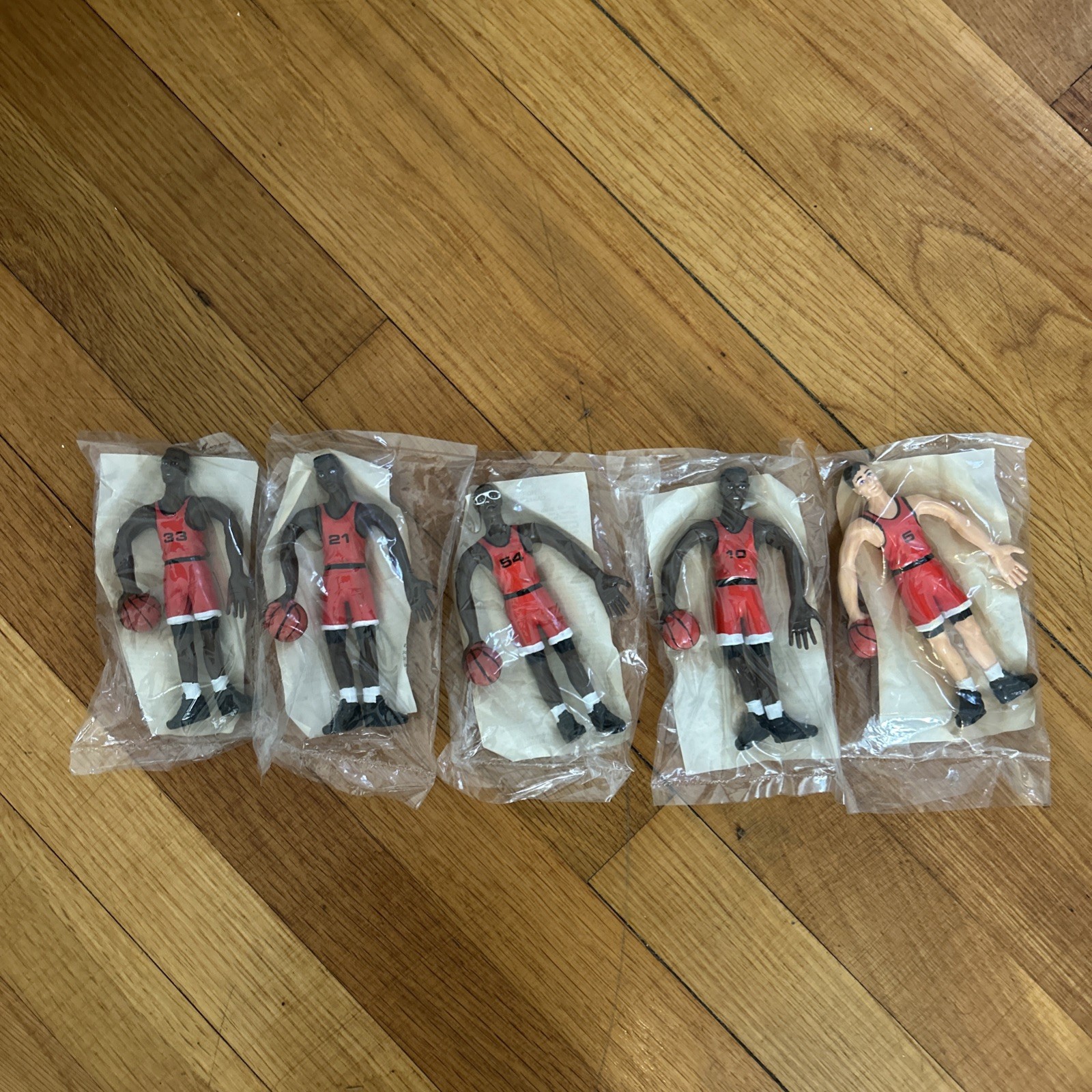 5 – 90s Rubber Bendy 5″ Chicago Bulls Figues, Pippen, Grant, Paxon, King, BJ Arm