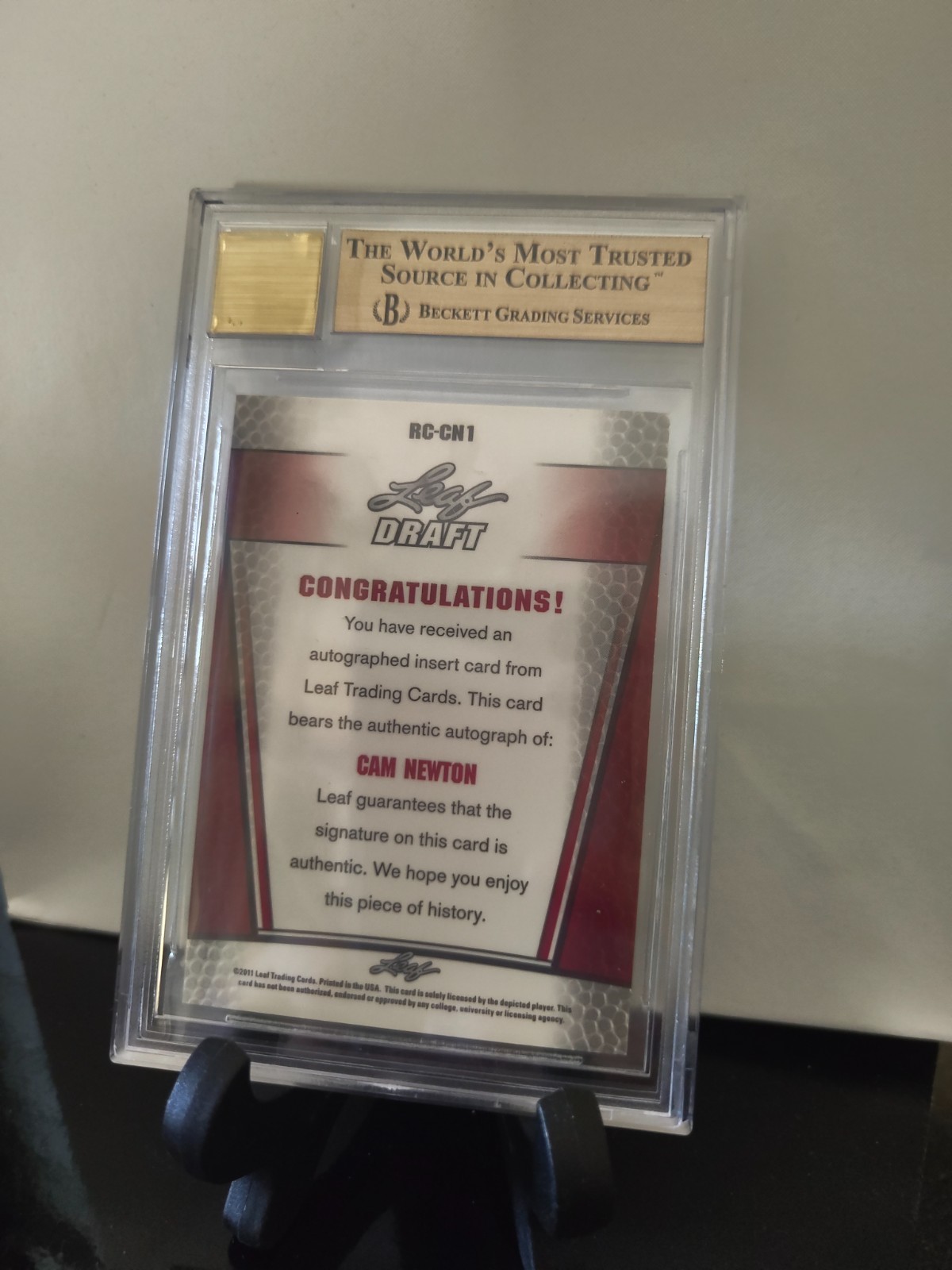 2011 Leaf Metal Draft Rookie Autograph #RC-CN1 Cam Newton