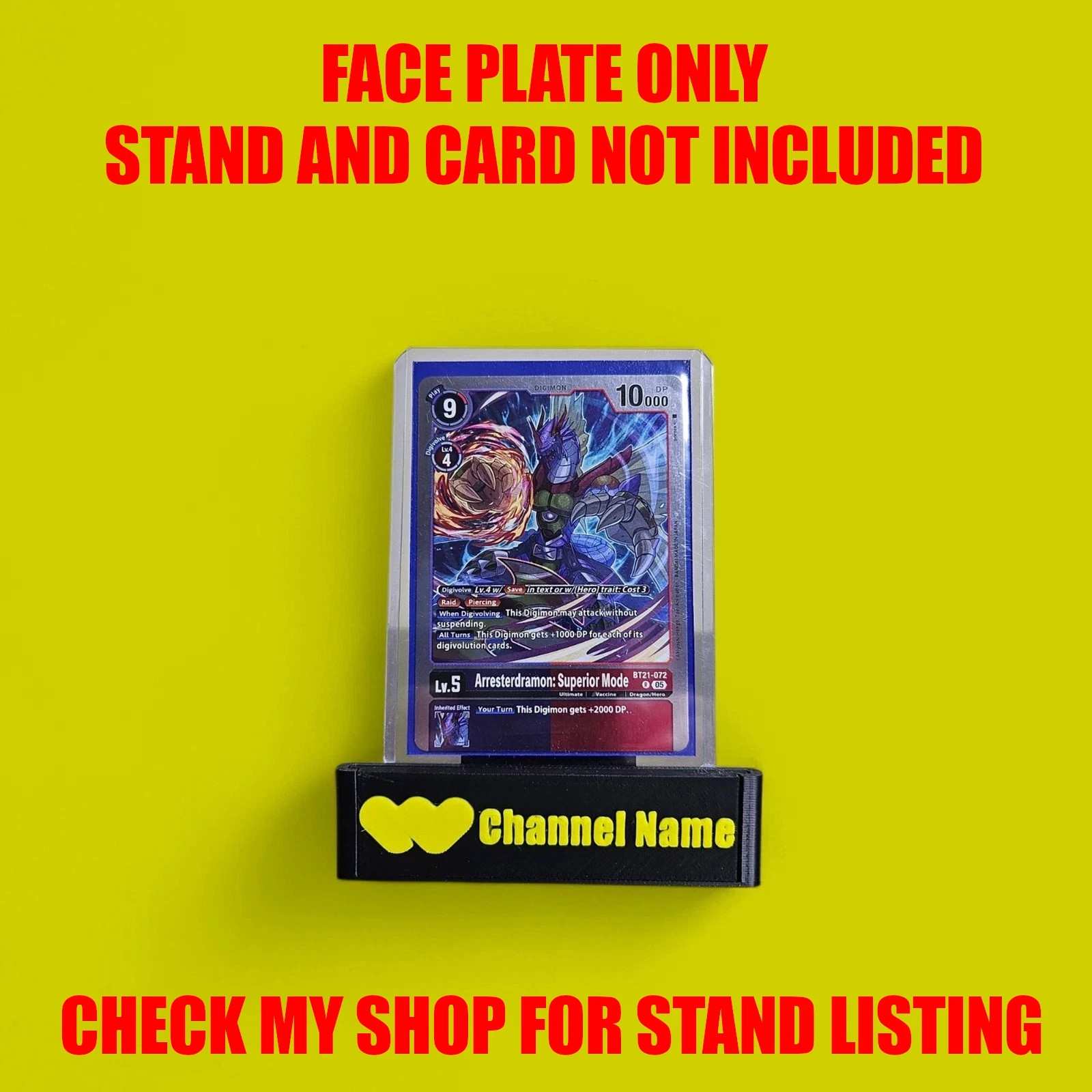 FACE PLATE ONLY For ArcaneTCG Mini Card Stand – NO STAND ONLY FACE PLATE