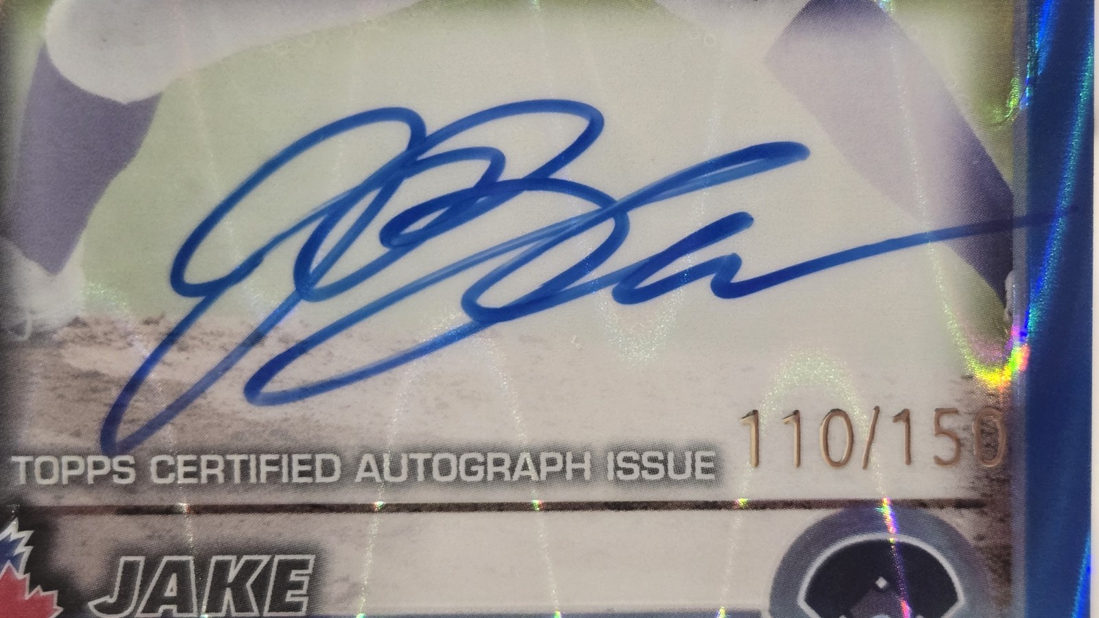 🔥2025 Topps Chrome Jake Bloss RC⚾️ON CARD AUTO BLUE RAYWAVE NUMBERED 110/150!🔥
