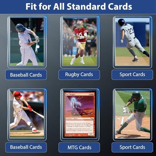 200 Hard Plastic Card Sleeves, Premium Card Sleeves, 3″x 4″ Baseball Cards