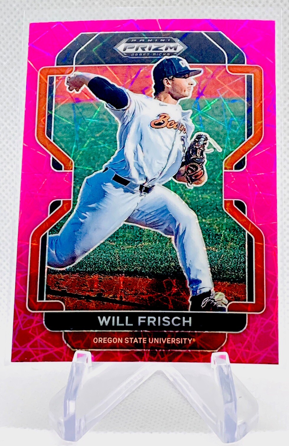 2022 Prizm Draft Picks Will Frisch Neon Pink Velocity #PDP173 – Non-Auto Error