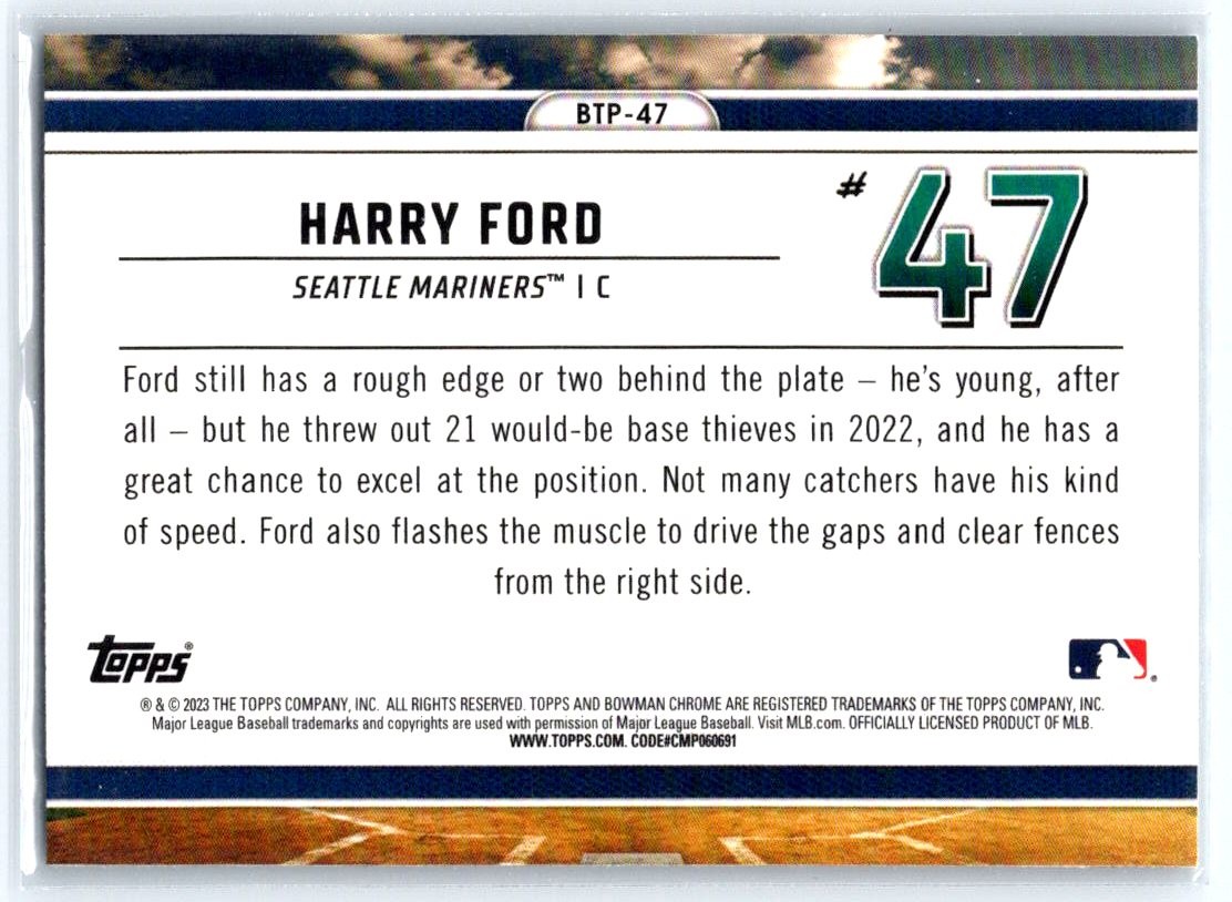 2023 Bowman Harry Ford Bowman Scouts Top 100 #BTP-47 Seattle Mariners