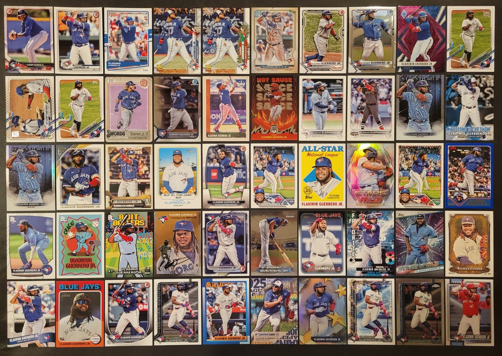 Lot of 50 Different VLADIMIR GUERRERO JR Baseball Cards 5xAS 2018-2026 BB8453