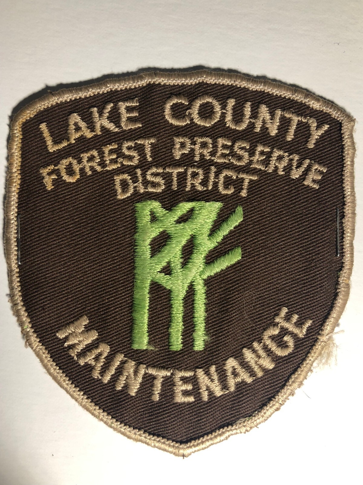 Lake County Forest Preserve District “Maintenance” Embroidered Patch c1970’s