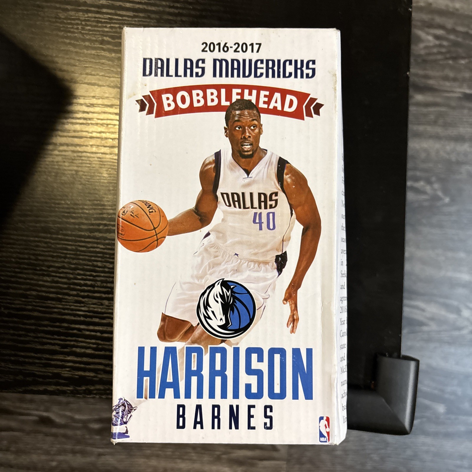 RARE Harrison Barnes Dallas Mavericks 2016-2017 Bobblehead NBA