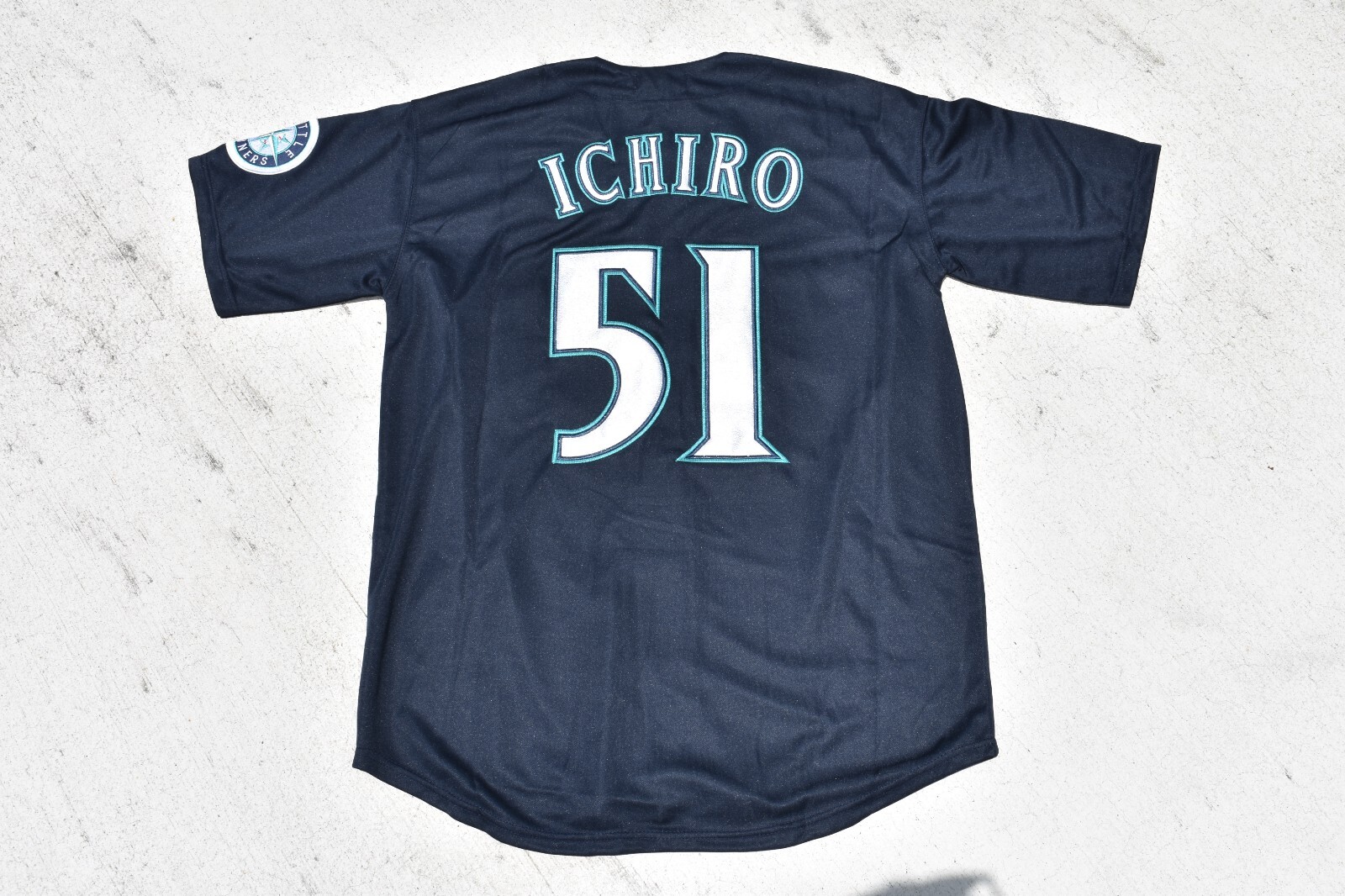 New! Ichiro Suzuki ALT Dark Blue Seattle Mariners Baseball Jersey Men’s Medium