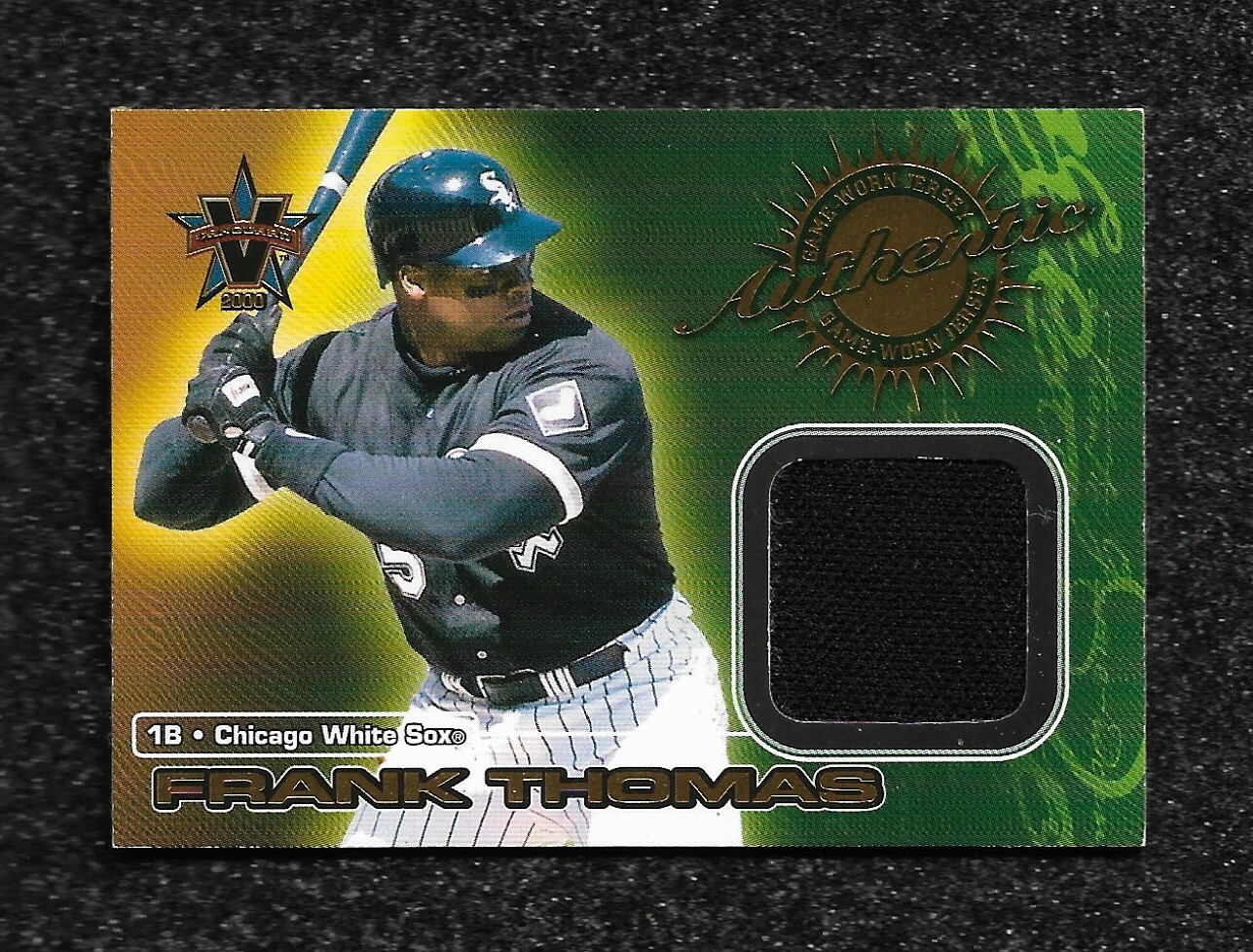 2000 PACIFIC VANGUARD GAME WORN JERSEY #3 FRANK THOMAS HOF 1:120 PACK INSERT