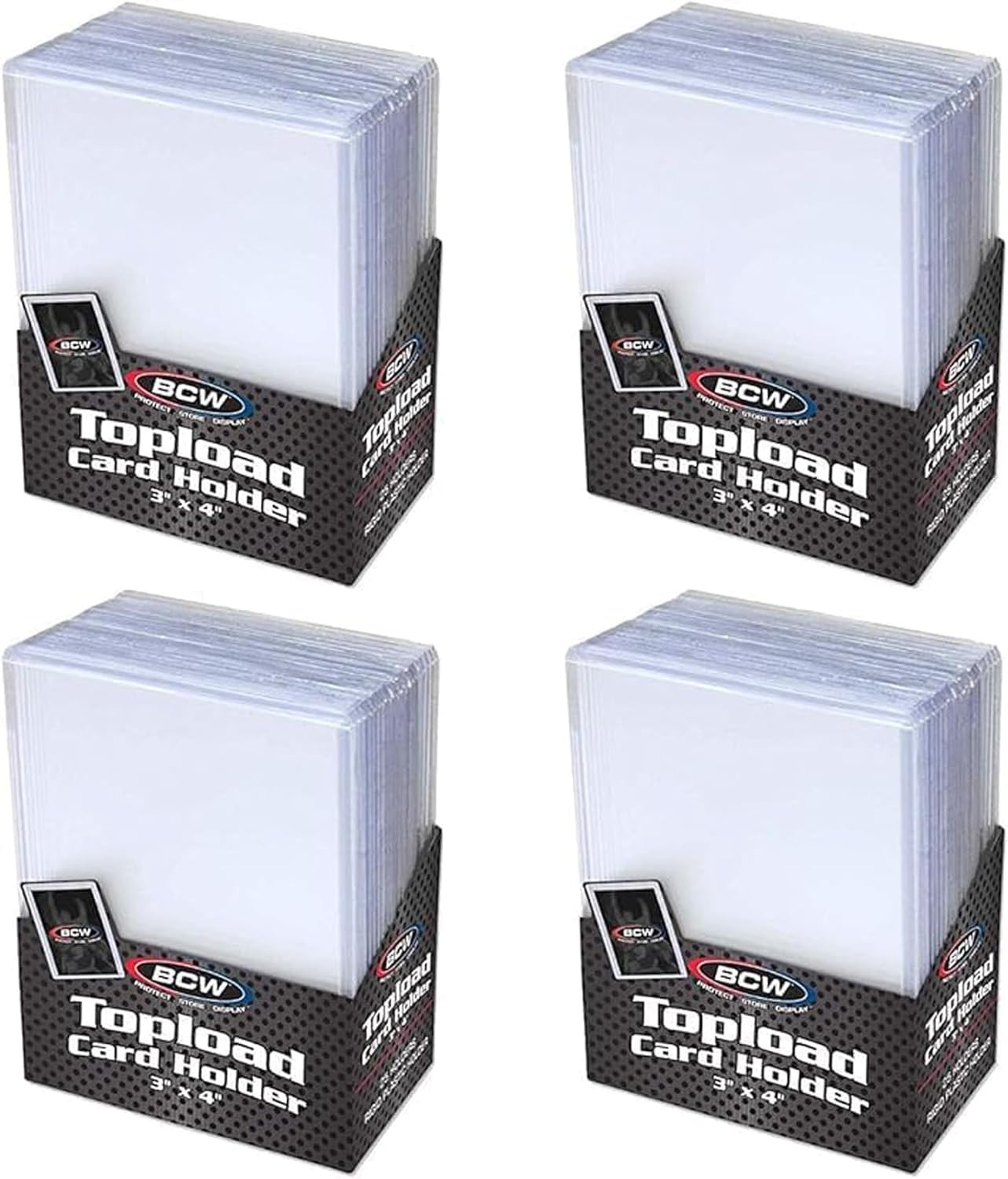 3×4 Topload Card Holder – Standard – 100ct | Rigid PVC Trading Card Protection f
