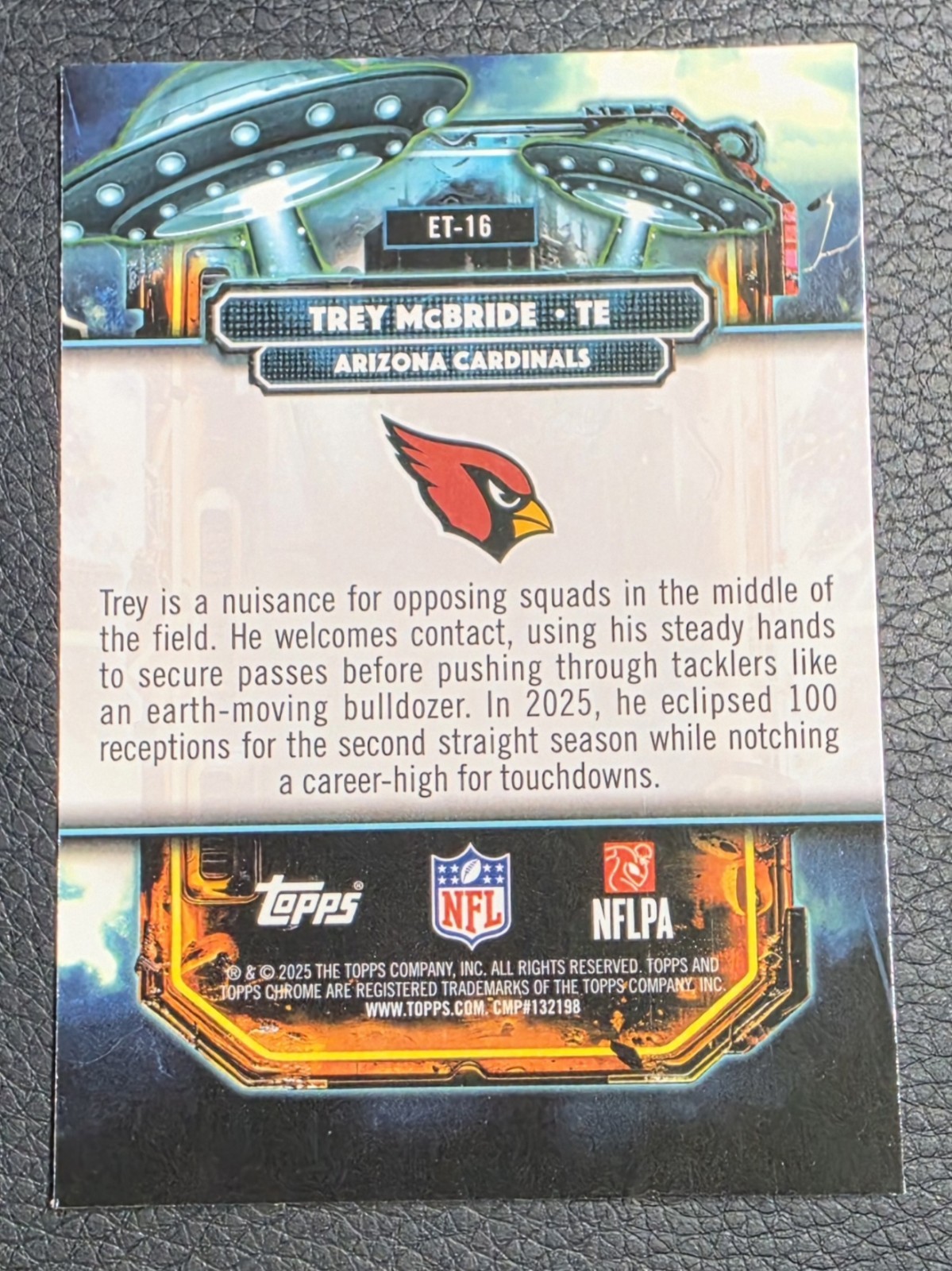 2025 Topps Chrome Cosmic #ET-16 Trey McBride Extraterrestrial Talent Cardinals